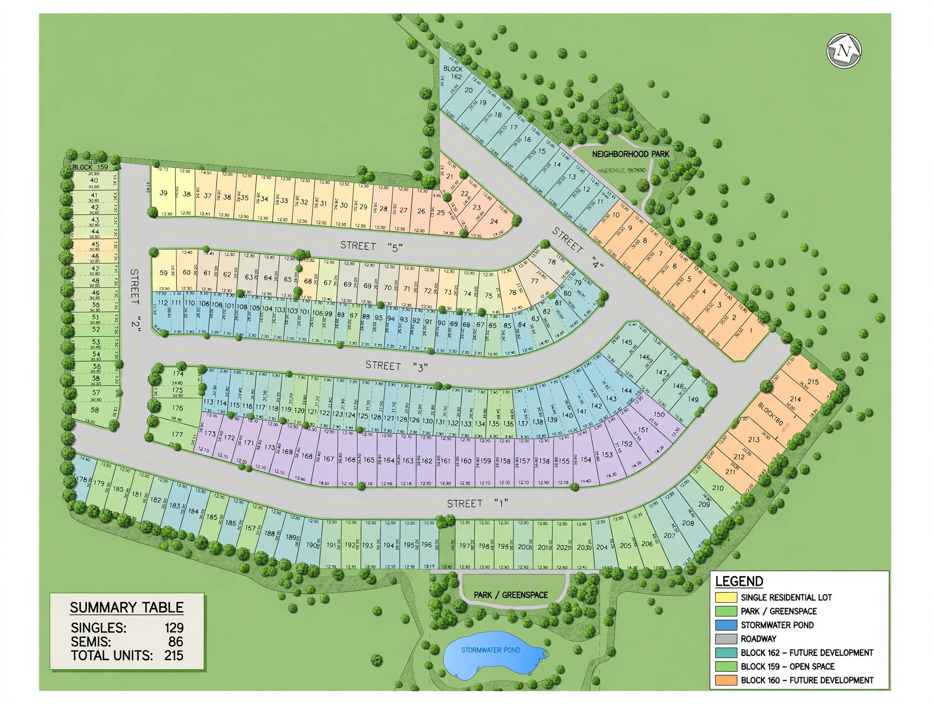 Eastway Subdivision, Hagersville — colour site plan